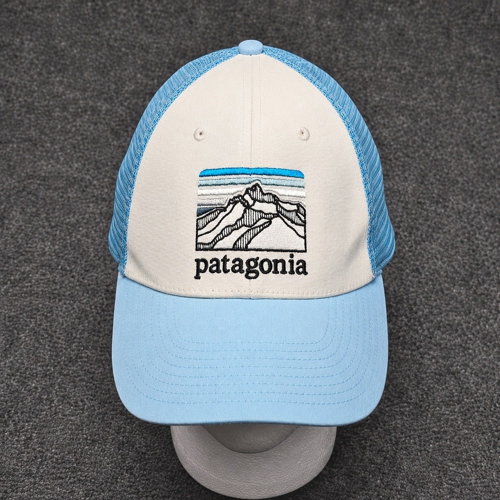 Patagonia Trucker Hat Unisex OSFA Blue Fitz Roy Logo Snapback Mesh Gorpcore